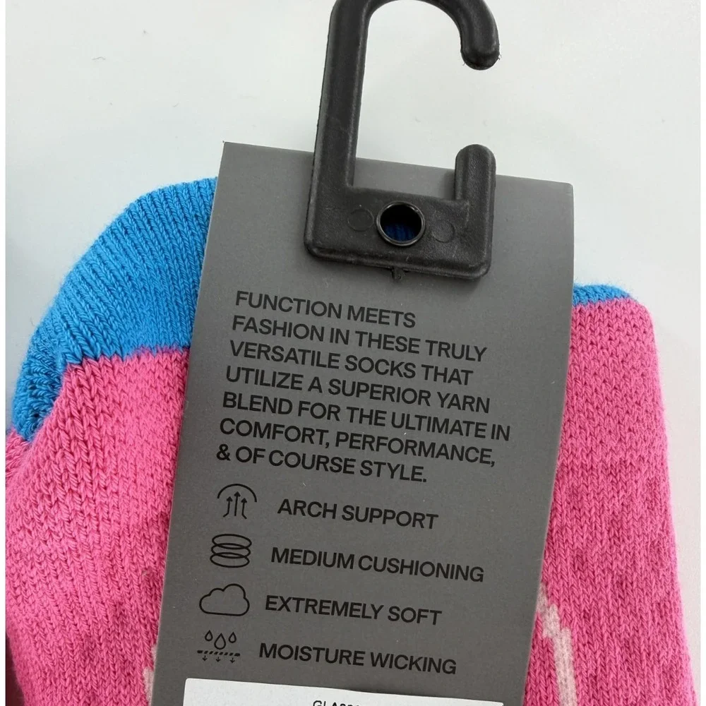 G/Fore Men's Golf Crew Socks Small/Medium Knockout Pink 2 Pairs Pray For Birdies